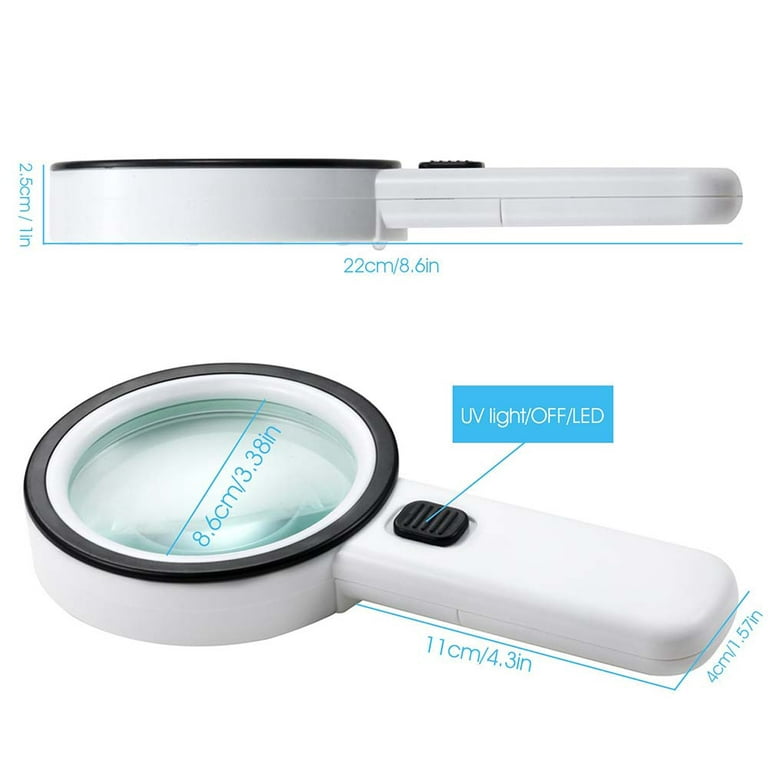 EXTR ANT 3X Metal Frame Handheld Magnifying Glass Optical Glass Lens Wood Handle Magnifier for Reading 